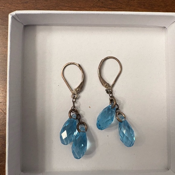 Elegant Blue Drop Earrings - Picture 1 of 2